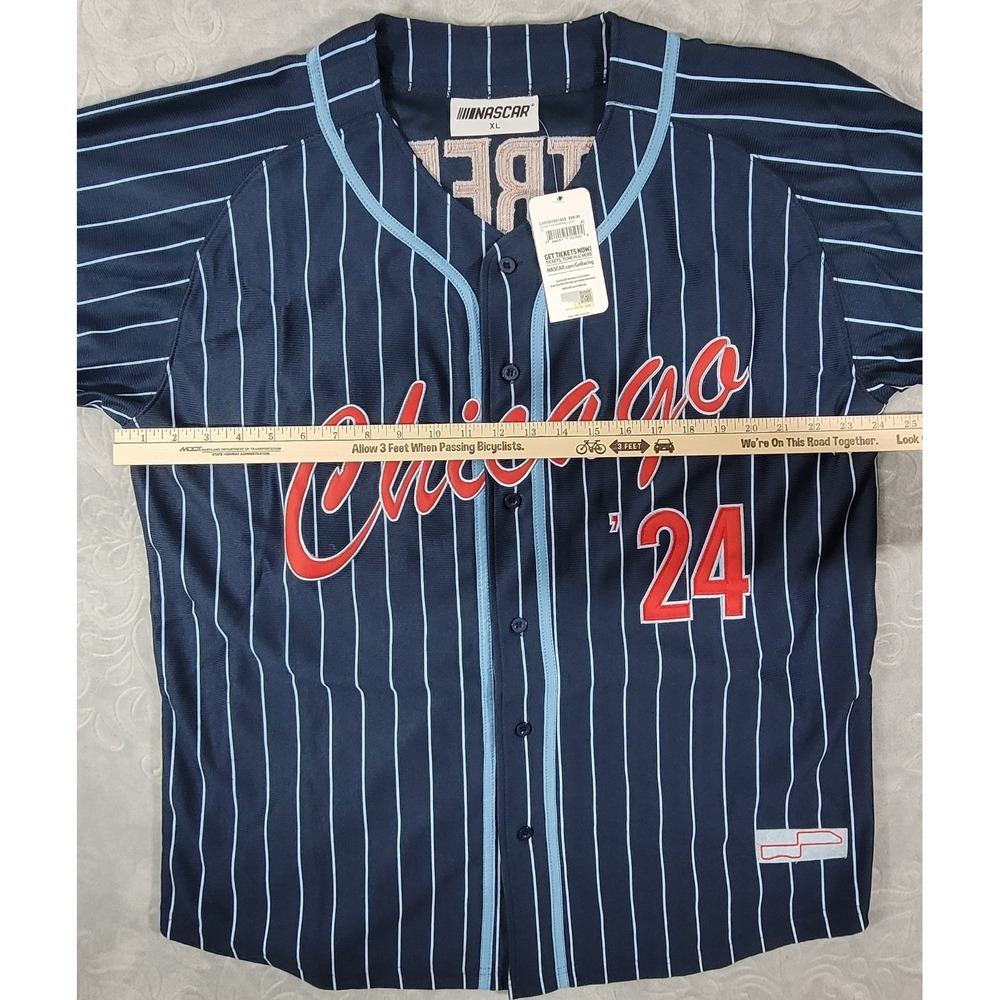 NASCAR Chicago Street‎ Race Weekend Pinstriped Baseball Jersey Street '24 Sz XL - Picture 4 of 8